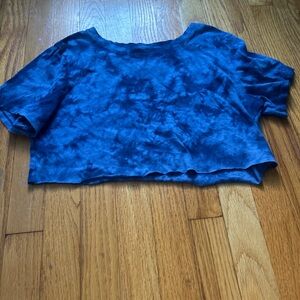 Old Navy Blue Crop Top with Crew Neck and Short Sleeves